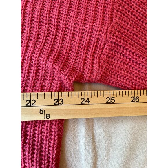 Vintage Misslook Womens Ribbed Knit Sweater - Hot Pink - Size M High Neck Cottag - Picture 4 of 7